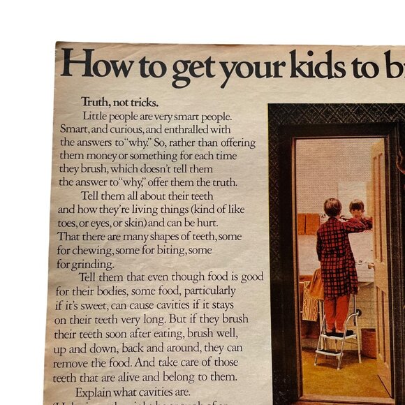 1971 Crest Toothpaste Full Page u Vintage Print Ad Boy Brushing Teeth Parents Wa - Picture 2 of 4
